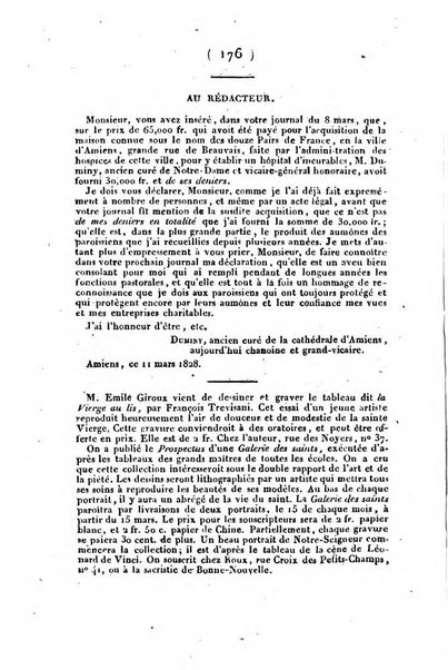 L'ami de la religion et du roi journal ecclesiastique, politique et litteraire