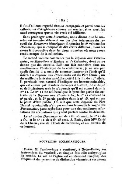 L'ami de la religion et du roi journal ecclesiastique, politique et litteraire