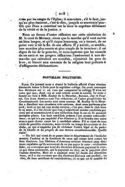 L'ami de la religion et du roi journal ecclesiastique, politique et litteraire