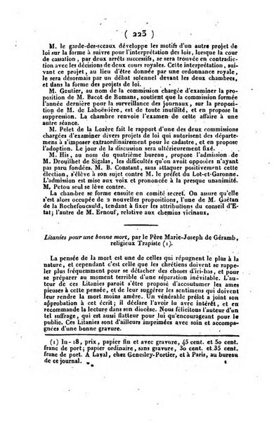 L'ami de la religion et du roi journal ecclesiastique, politique et litteraire