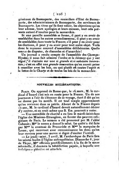 L'ami de la religion et du roi journal ecclesiastique, politique et litteraire