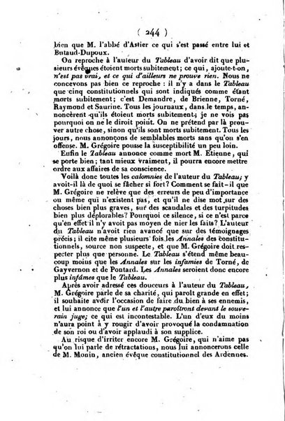 L'ami de la religion et du roi journal ecclesiastique, politique et litteraire