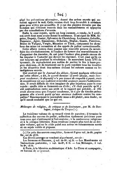 L'ami de la religion et du roi journal ecclesiastique, politique et litteraire