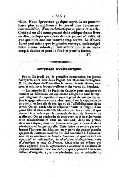 L'ami de la religion et du roi journal ecclesiastique, politique et litteraire