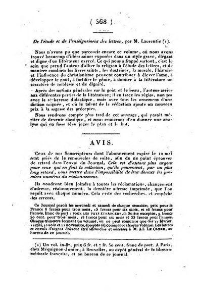 L'ami de la religion et du roi journal ecclesiastique, politique et litteraire