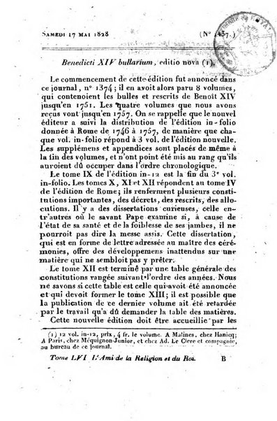 L'ami de la religion et du roi journal ecclesiastique, politique et litteraire