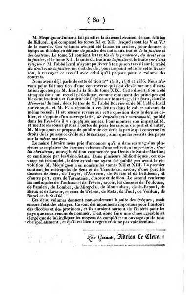 L'ami de la religion et du roi journal ecclesiastique, politique et litteraire