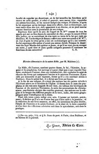 L'ami de la religion et du roi journal ecclesiastique, politique et litteraire