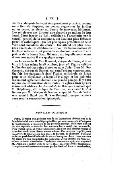 L'ami de la religion et du roi journal ecclesiastique, politique et litteraire