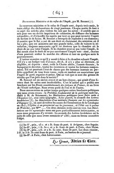 L'ami de la religion et du roi journal ecclesiastique, politique et litteraire