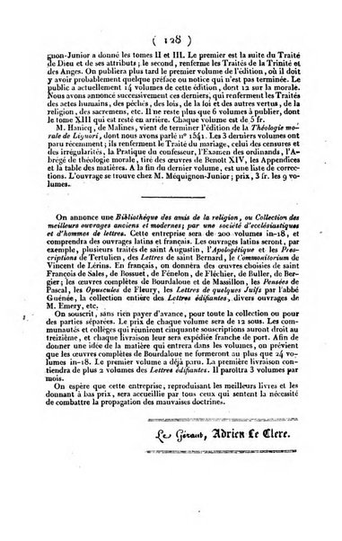 L'ami de la religion et du roi journal ecclesiastique, politique et litteraire