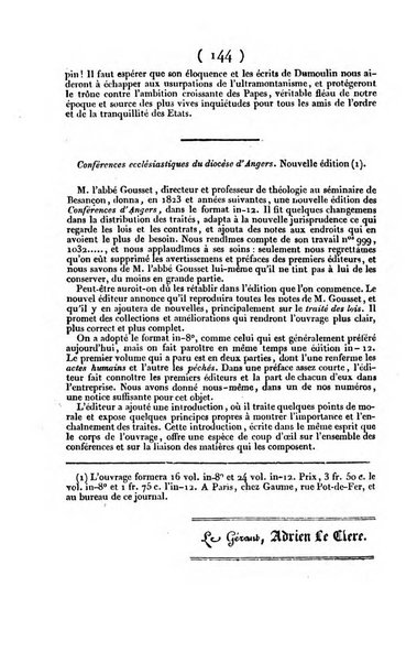 L'ami de la religion et du roi journal ecclesiastique, politique et litteraire