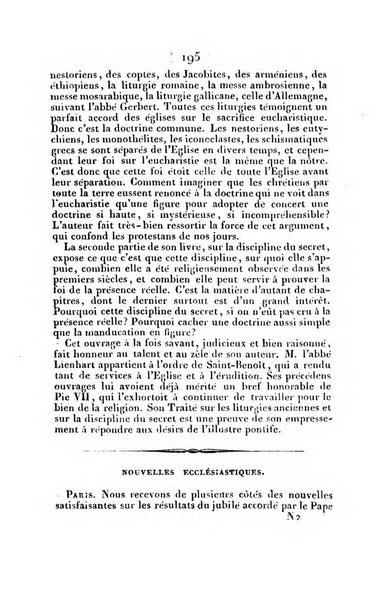 L'ami de la religion et du roi journal ecclesiastique, politique et litteraire