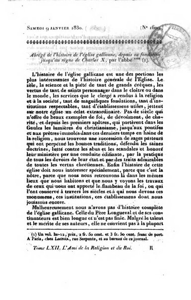 L'ami de la religion et du roi journal ecclesiastique, politique et litteraire