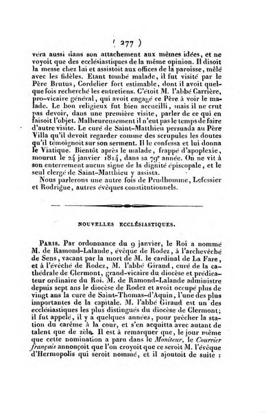 L'ami de la religion et du roi journal ecclesiastique, politique et litteraire