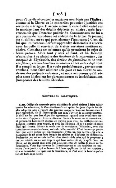 L'ami de la religion et du roi journal ecclesiastique, politique et litteraire