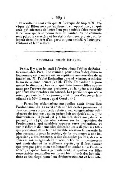 L'ami de la religion et du roi journal ecclesiastique, politique et litteraire