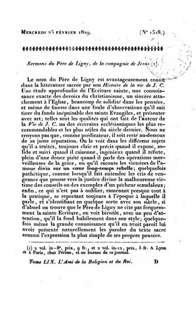 L'ami de la religion et du roi journal ecclesiastique, politique et litteraire