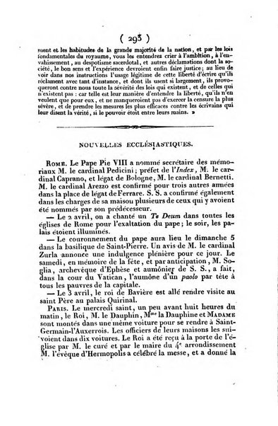 L'ami de la religion et du roi journal ecclesiastique, politique et litteraire