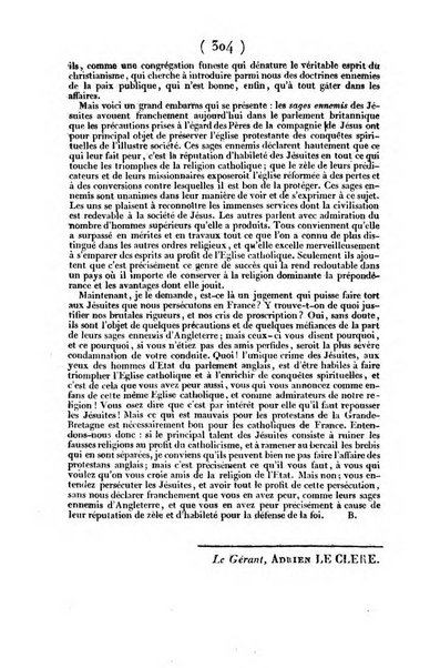 L'ami de la religion et du roi journal ecclesiastique, politique et litteraire