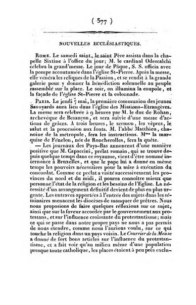 L'ami de la religion et du roi journal ecclesiastique, politique et litteraire