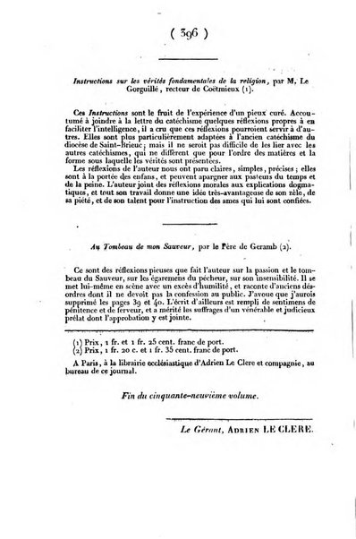 L'ami de la religion et du roi journal ecclesiastique, politique et litteraire