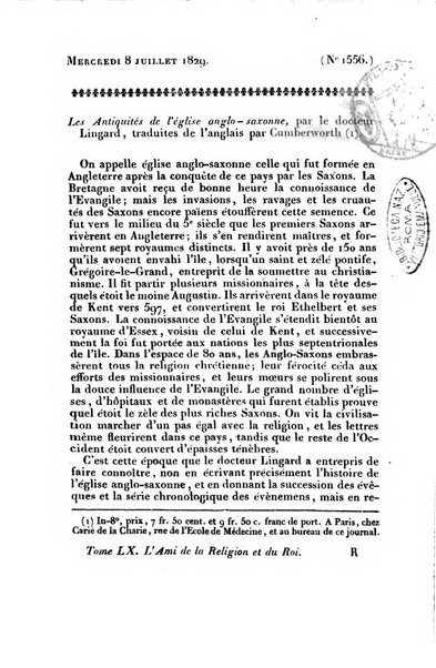 L'ami de la religion et du roi journal ecclesiastique, politique et litteraire