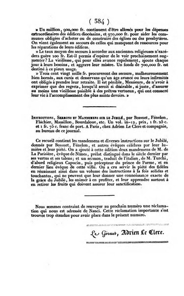 L'ami de la religion et du roi journal ecclesiastique, politique et litteraire