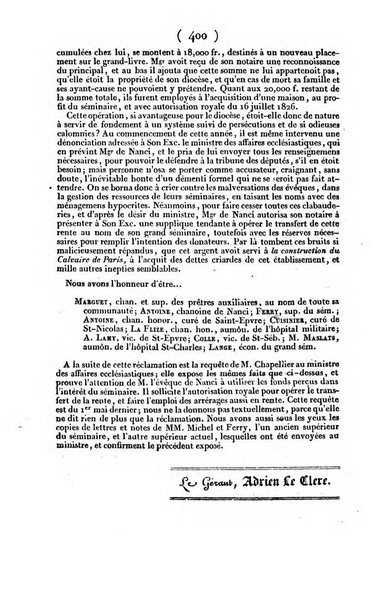 L'ami de la religion et du roi journal ecclesiastique, politique et litteraire