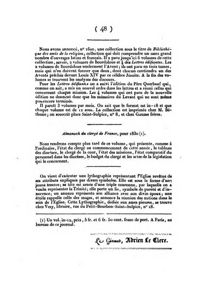 L'ami de la religion et du roi journal ecclesiastique, politique et litteraire