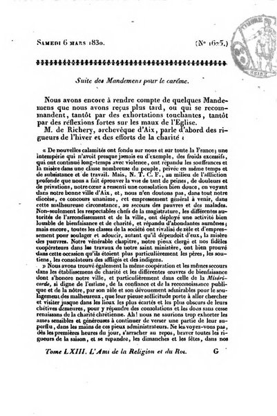 L'ami de la religion et du roi journal ecclesiastique, politique et litteraire