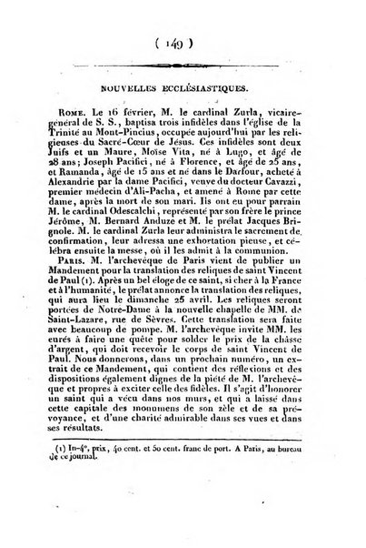 L'ami de la religion et du roi journal ecclesiastique, politique et litteraire