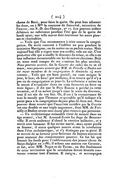 L'ami de la religion et du roi journal ecclesiastique, politique et litteraire