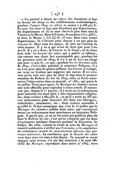 L'ami de la religion et du roi journal ecclesiastique, politique et litteraire