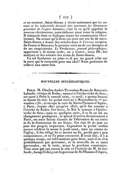 L'ami de la religion et du roi journal ecclesiastique, politique et litteraire