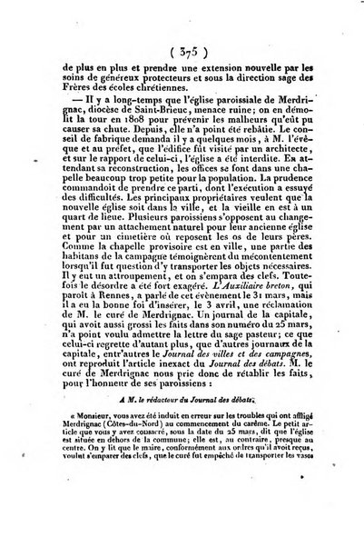 L'ami de la religion et du roi journal ecclesiastique, politique et litteraire