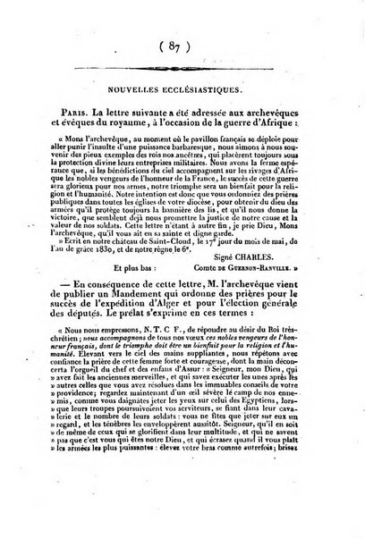 L'ami de la religion et du roi journal ecclesiastique, politique et litteraire