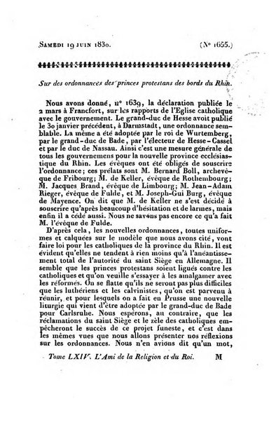 L'ami de la religion et du roi journal ecclesiastique, politique et litteraire