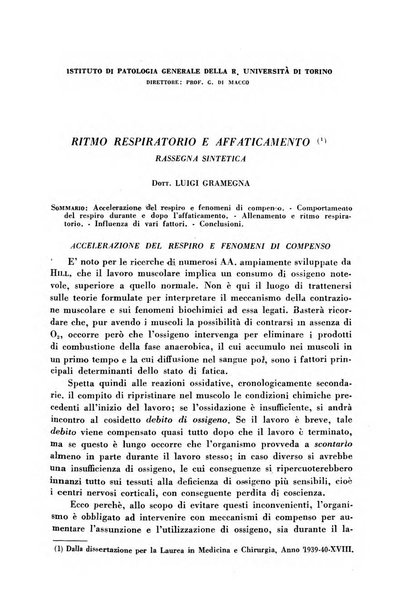 Lavoro umano rivista mensile di fisiologia, patologia e clinica del lavoro