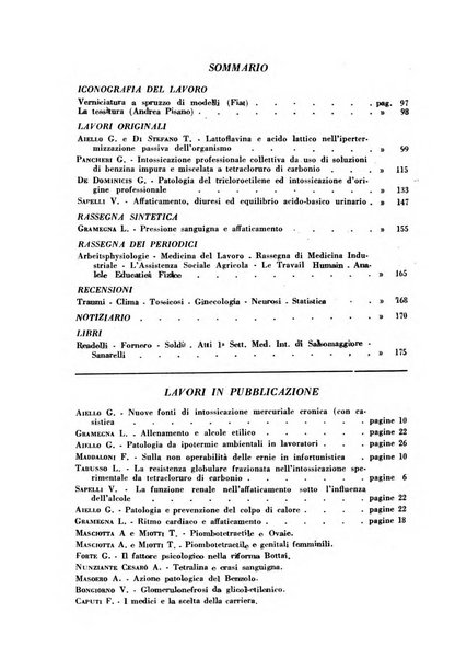 Lavoro umano rivista mensile di fisiologia, patologia e clinica del lavoro