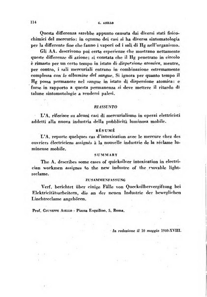 Lavoro umano rivista mensile di fisiologia, patologia e clinica del lavoro