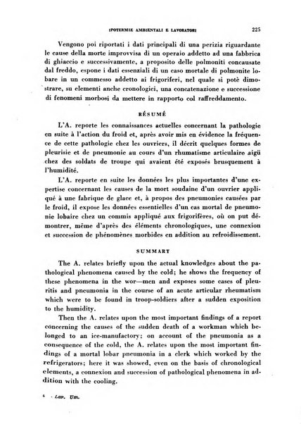 Lavoro umano rivista mensile di fisiologia, patologia e clinica del lavoro