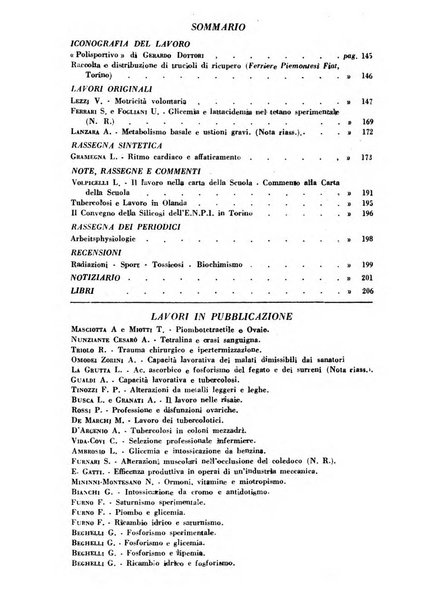 Lavoro umano rivista mensile di fisiologia, patologia e clinica del lavoro