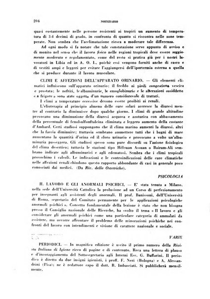 Lavoro umano rivista mensile di fisiologia, patologia e clinica del lavoro