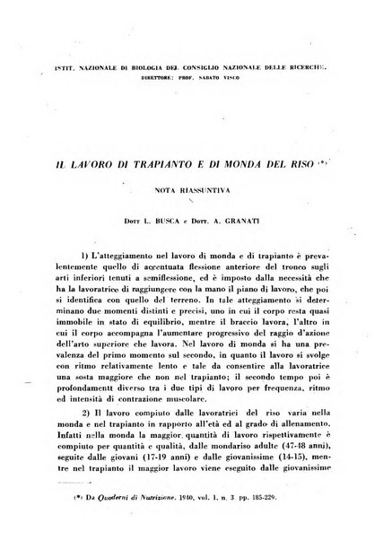 Lavoro umano rivista mensile di fisiologia, patologia e clinica del lavoro