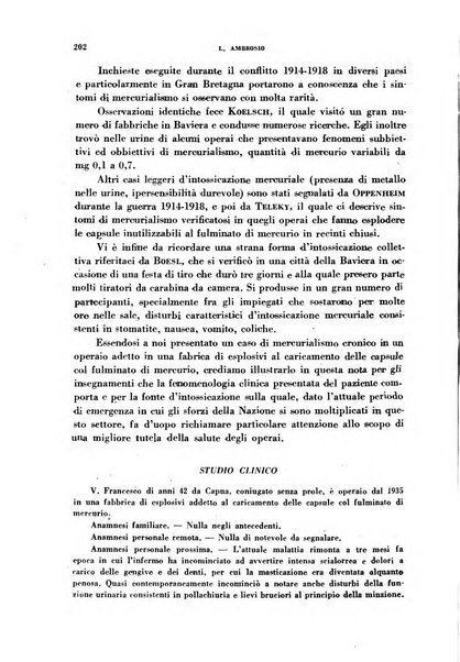 Lavoro umano rivista mensile di fisiologia, patologia e clinica del lavoro