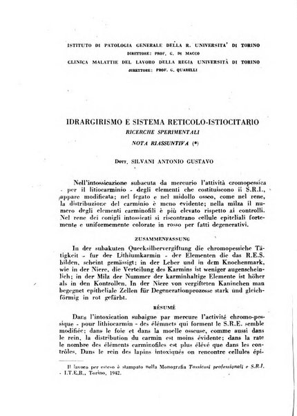 Lavoro umano rivista mensile di fisiologia, patologia e clinica del lavoro