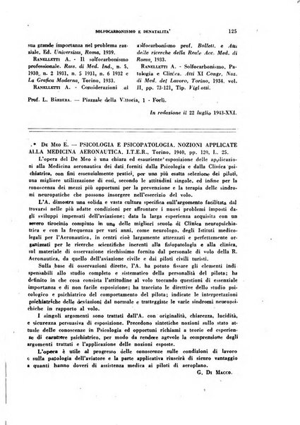 Lavoro umano rivista mensile di fisiologia, patologia e clinica del lavoro