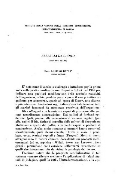 Lavoro umano rivista mensile di fisiologia, patologia e clinica del lavoro