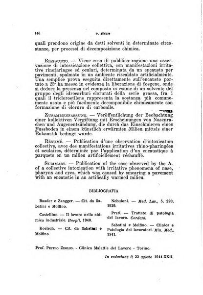 Lavoro umano rivista mensile di fisiologia, patologia e clinica del lavoro